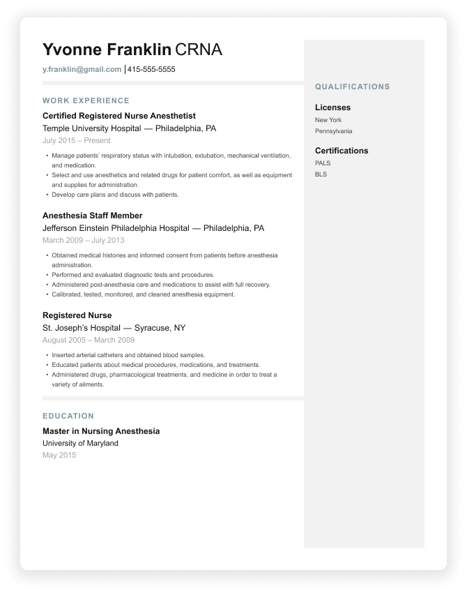 resume rn new grad examples